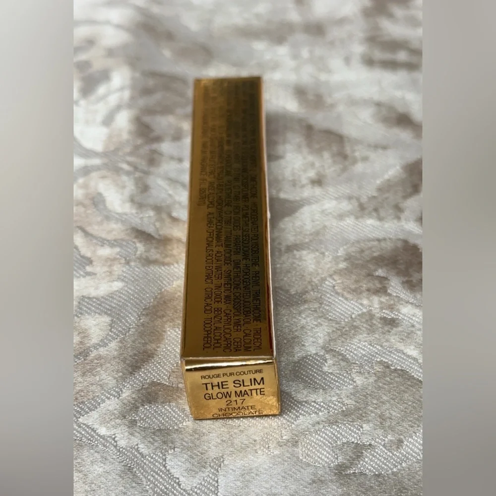 Yves Saint Laurent Gold Slim Glow Matte Lipstick # 217 INTIMATE CHOCOLATE NEW